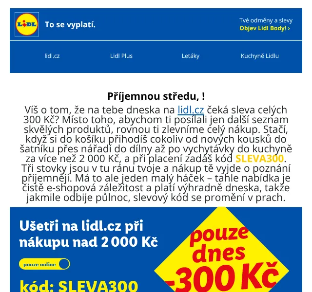 Lidl Plus: sleva 300 Kč na nákup – červenec 2026 | Nuslet.cz
