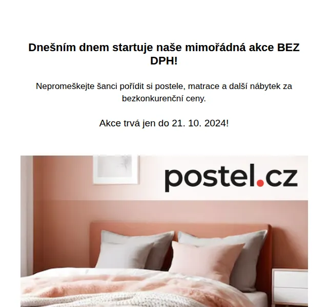 Postel.cz: Sleva 21 % na nábytek – červenec 2026 | Nuslet.cz