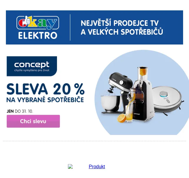 OKAY: 20% sleva na výrobky CONCEPT – červen 2026 | Nuslet.cz