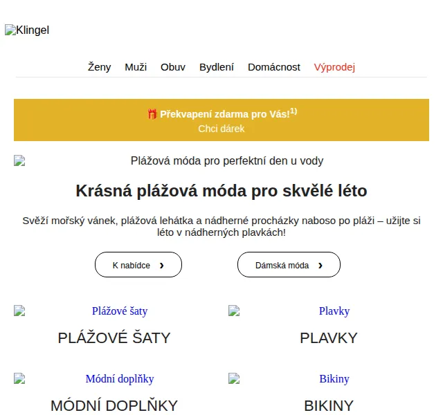 KLiNGEL: Dárek zdarma k objednávce nad 1 100 Kč – červen 2022 | Nuslet.cz