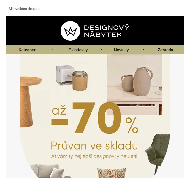 Designový Nábytek: sleva až 70 % na skladovky – červenec 2026 | Nuslet.cz