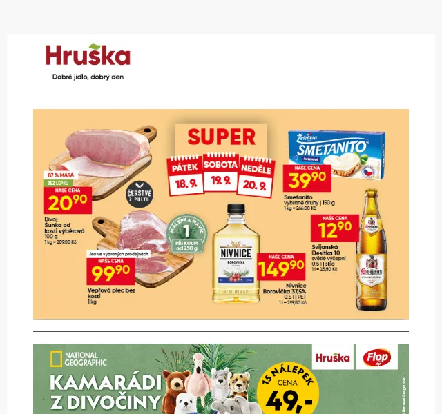 Hruška: Smetanito 39,90 Kč, JČ Jogurt – září