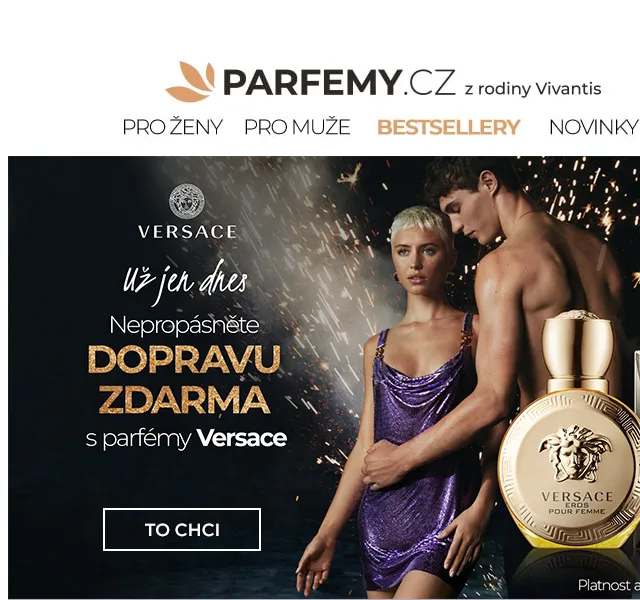Parfemy.cz: Doprava zdarma s parfémy Versace – červen 2026 | Nuslet.cz