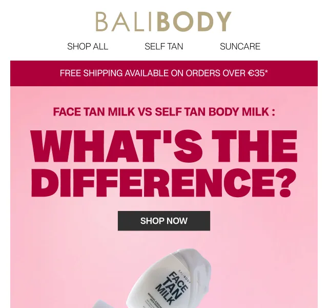 Bali Body: Face Tan Milk vs Body Milk – duben 2026 | Nuslet.cz
