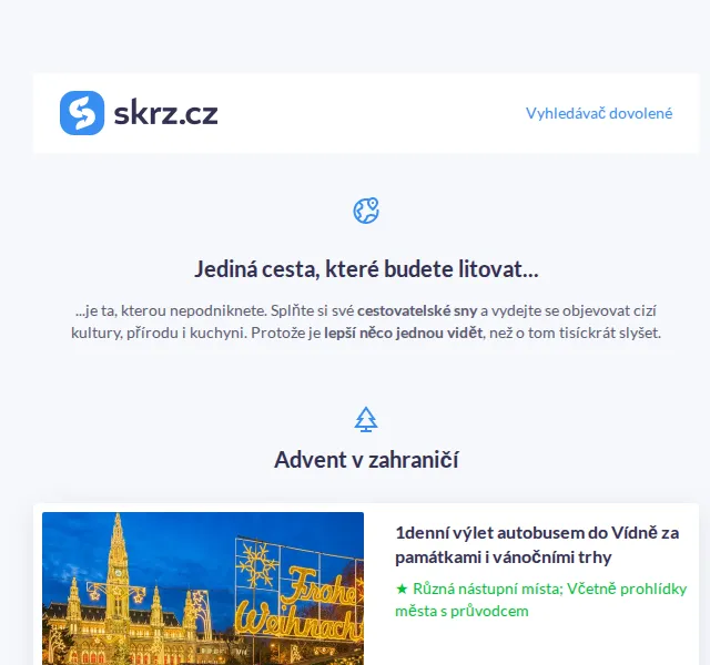 Vánoce na Skrz: Advent v Benátkách, lyže v Turecku – červenec 2026 | Nuslet.cz