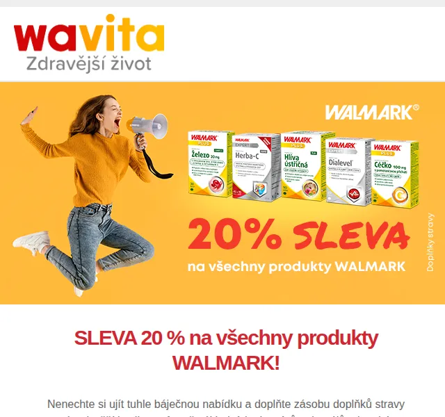Wavita: Sleva 20 % na Walmark a Stada – červenec 2026 | Nuslet.cz