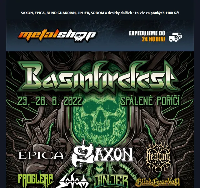 Metalshop: Vstupenka Basinfirefest za 1100 Kč (sleva 1000 Kč) – červen 2022 | Nuslet.cz