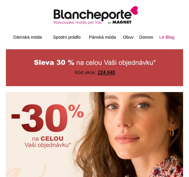Blancheporte: sleva -30 % na celý sortiment – červenec 2026 | Nuslet.cz