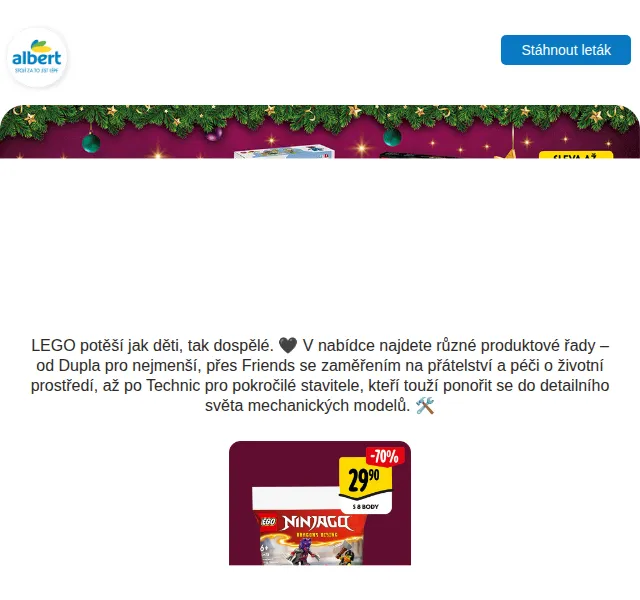 Albert: LEGO a Tefal s body – červenec 2026 | Nuslet.cz