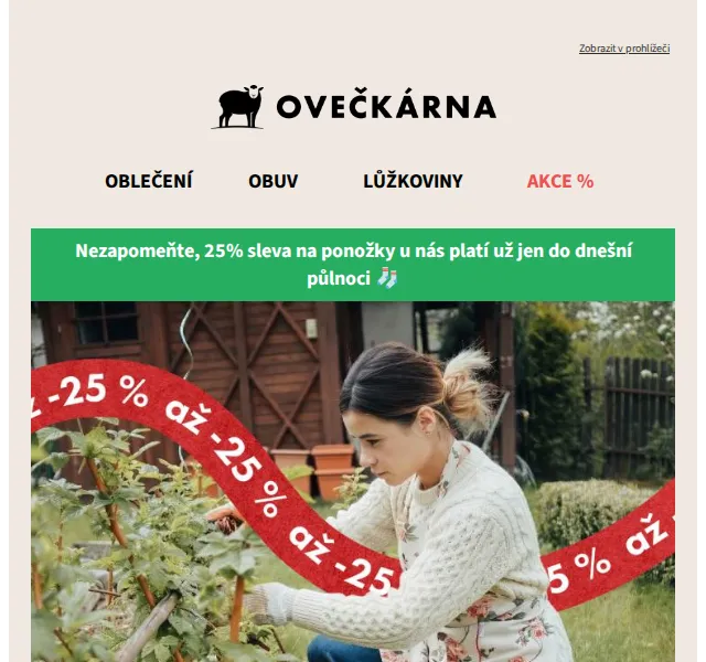 Ovečkárna: Vlněné svetry a vesty až -25 % – duben 2026
