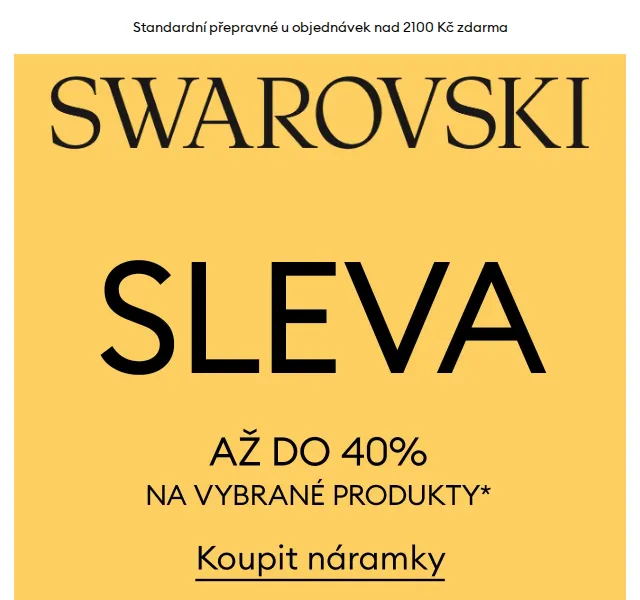 Swarovski: Slevy až 40 % na vybrané náramky – červenec 2026 | Nuslet.cz