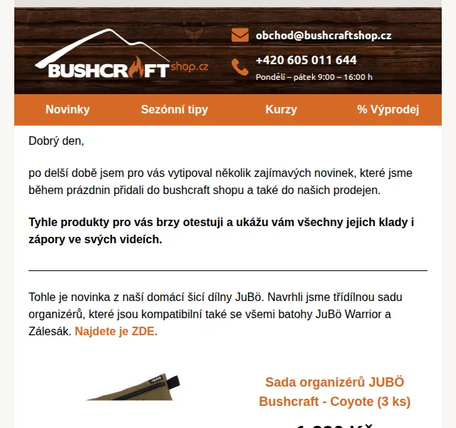 Bushcraftshop: Sada organizérů JuBö, taška Ranec, Kupilka SUOVA – červenec 2026 | Nuslet.cz