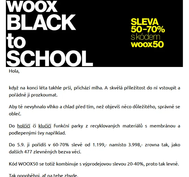Richard Woox: Sleva až 70 % na funkční parky – červenec 2026 | Nuslet.cz