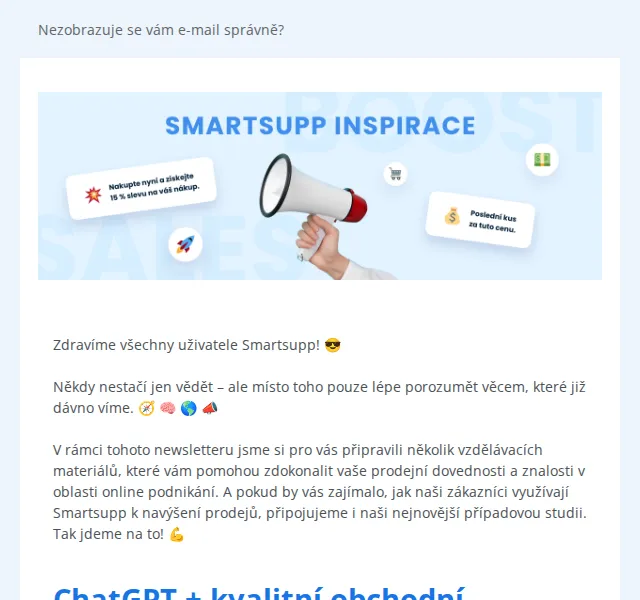 Smartsupp: vzdělávací materiály a tipy pro prodej – červenec 2026 | Nuslet.cz