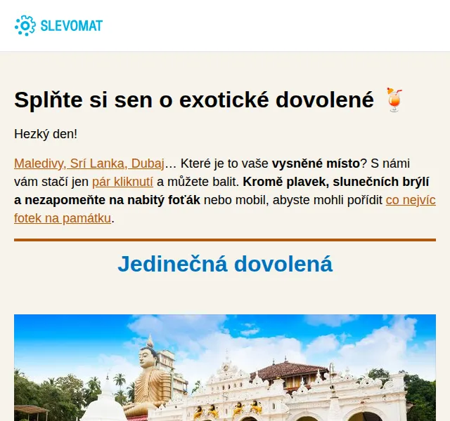Slevomat: Exotické dovolené od 1 590 Kč – červen 2026 | Nuslet.cz