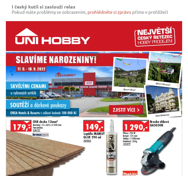 UNI HOBBY: Narozeninová akce – červen 2026 | Nuslet.cz
