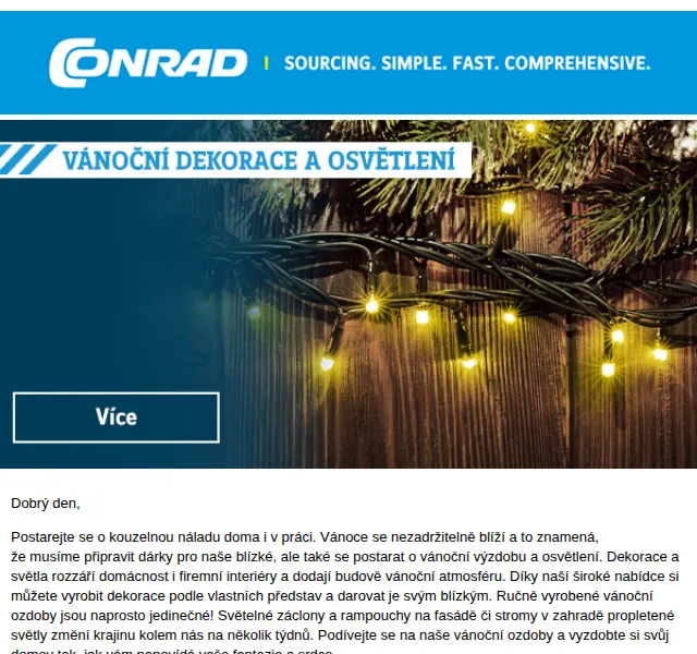 Conrad Electronic: Vánoční osvětlení a dekorace – červen 2026 | Nuslet.cz