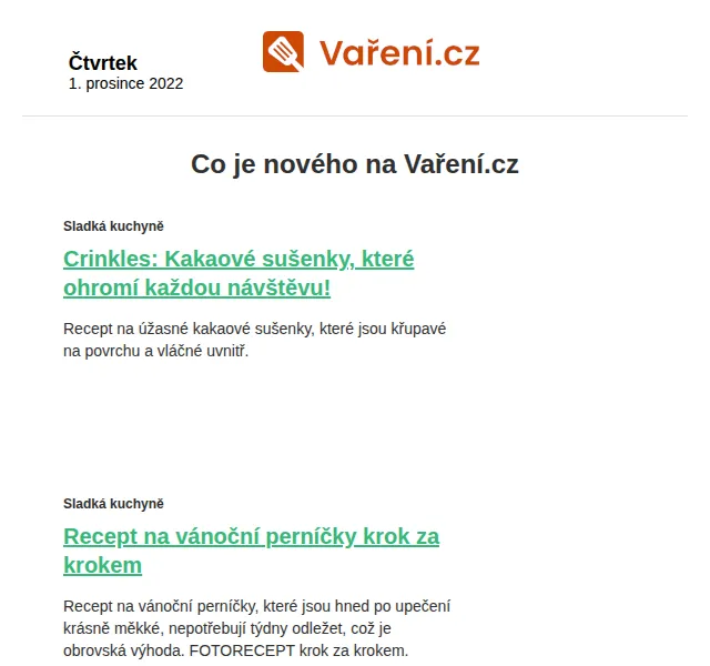 Vaření.cz: Nové recepty a vánoční pečení – prosinec 2022 | Nuslet.cz