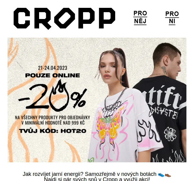 Cropp: -20 % při nákupu nad 999 Kč – červen 2026 | Nuslet.cz