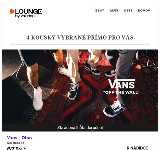 Lounge by Zalando: Vans, BOSS & HUGO se slevou až 75 % – červen 2026 | Nuslet.cz