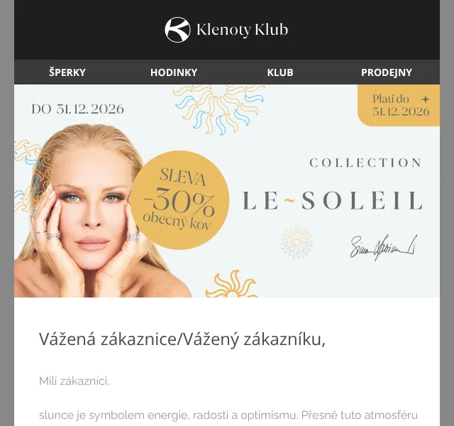 Klenoty Aurum: Le Soleil sleva 30 % – červenec 2026