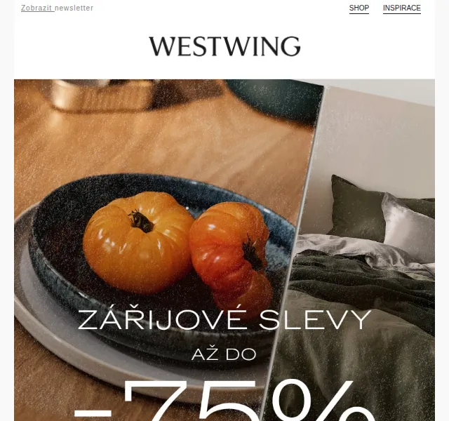 Westwing: Zářijový výprodej až do -75 % – červenec 2026 | Nuslet.cz