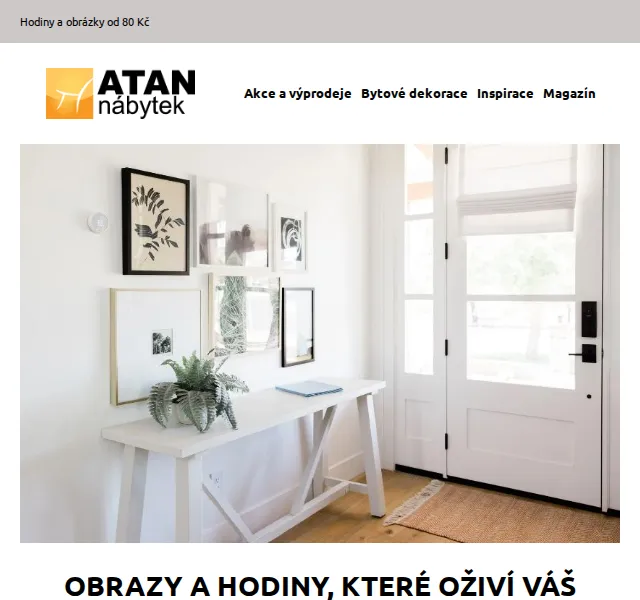 ATAN nábytek: Obrazy a hodiny od 80 Kč – červenec 2026 | Nuslet.cz