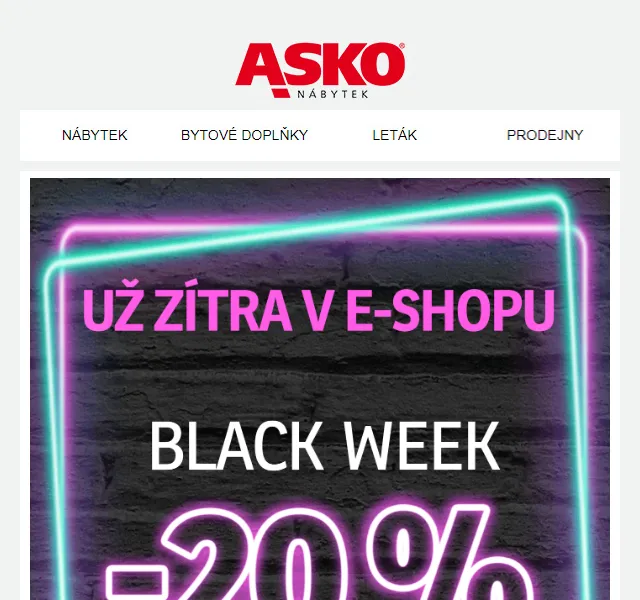 Asko Nábytek: sleva 20 % na vše – červenec 2026 | Nuslet.cz