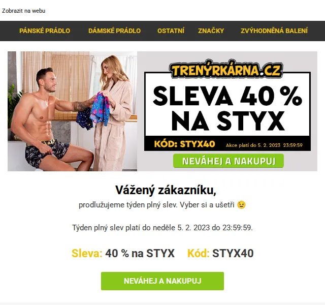 Lukáš z Trenýrkárna.cz: 40% sleva na STYX prádlo – červenec 2024 | Nuslet.cz