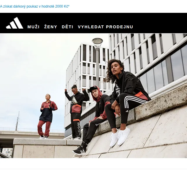 adidas: Dárkový poukaz 2000 Kč k registraci – červenec 2026 | Nuslet.cz