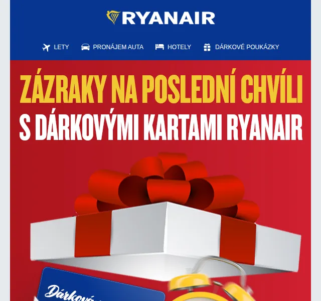 Ryanair: Dárková karta – červen 2026 | Nuslet.cz