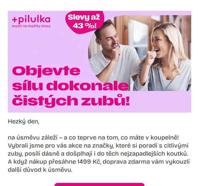 Pilulka.cz: Slevy na ústní hygienu až 43 % – červenec 2026 | Nuslet.cz