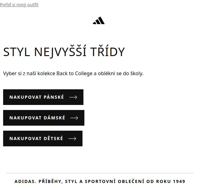 adidas: Back to College – slevy až 30 % na módu – červenec 2026 | Nuslet.cz