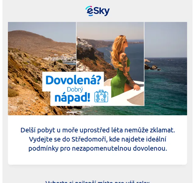 eSky: Dovolená u moře – letenky od 800 Kč – červenec 2026 | Nuslet.cz