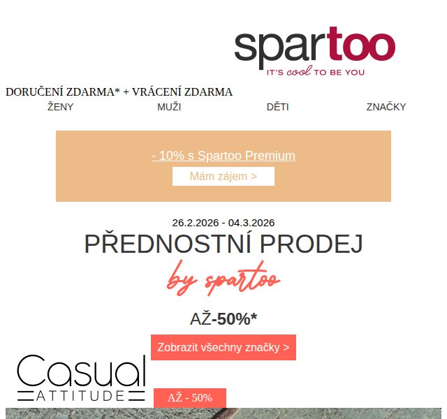 Spartoo.cz: Až -50% DC Shoes, Dr. Martens, Fred Perry – duben 2026