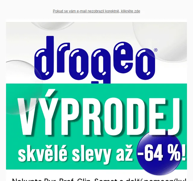 Drogeo: Výprodej čisticích prostředků od 40 Kč – červen 2026 | Nuslet.cz
