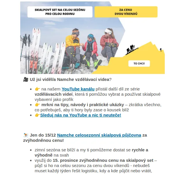 Namcheshop: Skialpová půjčovna – zvýhodněná cena do 15.12. | Nuslet.cz