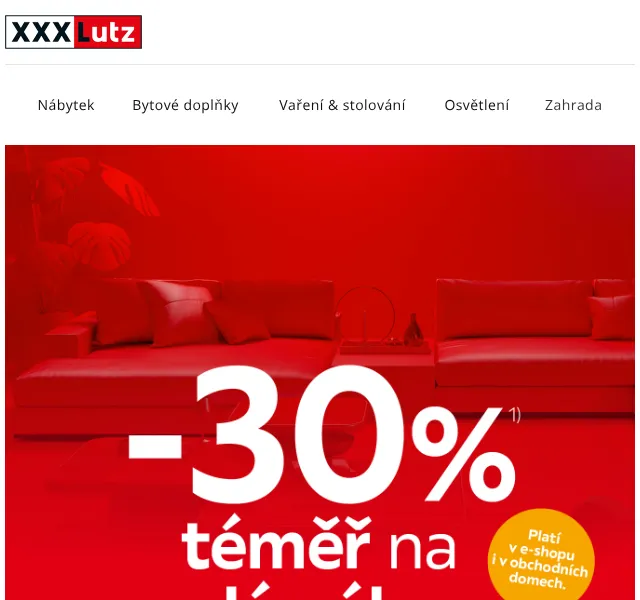 XXXLutz: Sleva 30 % na nábytek a dekorace – srpen