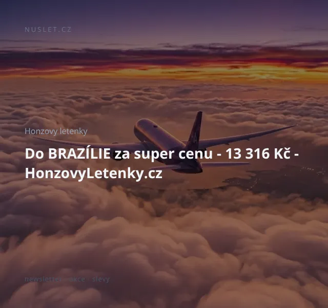 Honzovy letenky: Do Brazílie za 13 316 Kč – květen 2026
