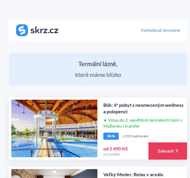 Vánoce na Skrz: Termály Bešeňová s privátním bazénem – červen 2026 | Nuslet.cz