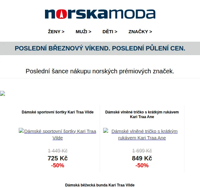 Norskamoda.cz: slevy až 70 % na norské značky – březen 2026 | Nuslet.cz