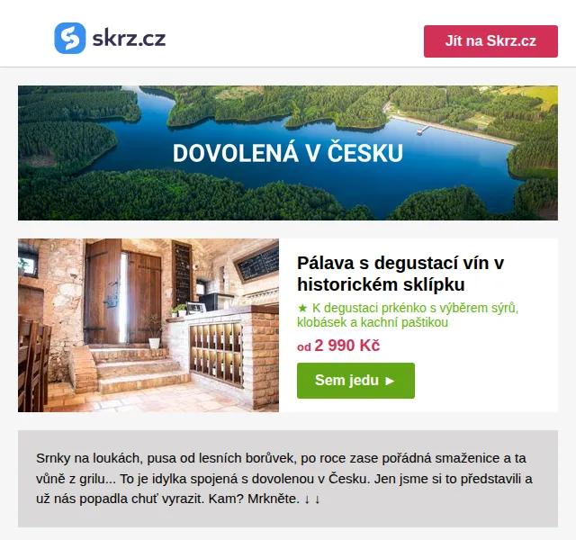 Skrz: Dovolená v Česku – od 600 Kč, slevy až 29 % – červen 2026 | Nuslet.cz