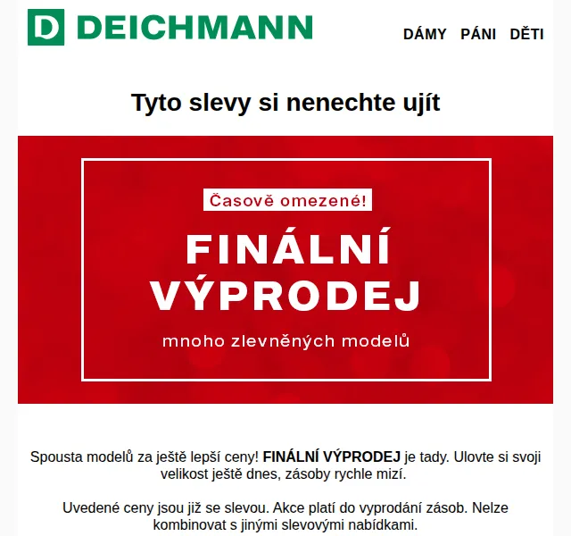 DEICHMANN: Finální výprodej obuvi – červenec 2026 | Nuslet.cz