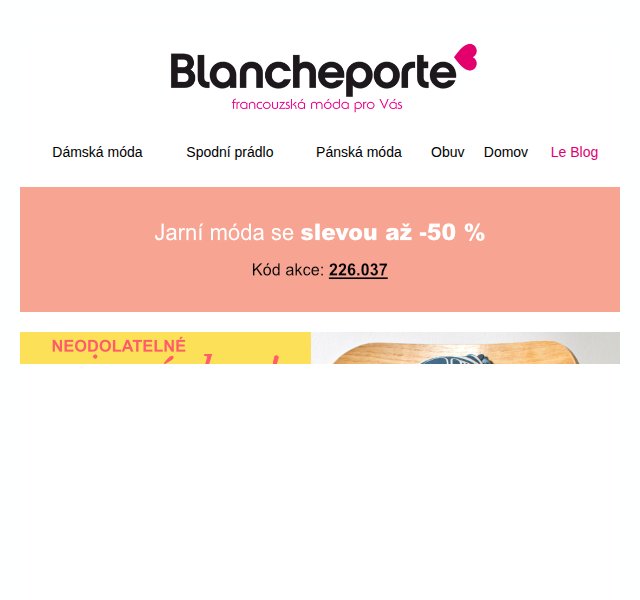 Blancheporte: Až -50 % na ložní prádlo a textil – duben 2026