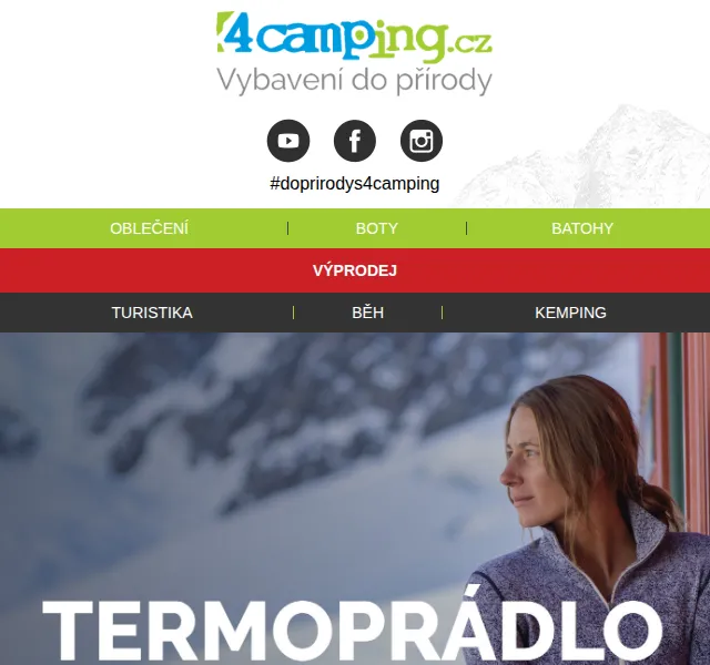 4camping.cz: termoprádlo a soutěž o skipasy – červen 2026 | Nuslet.cz