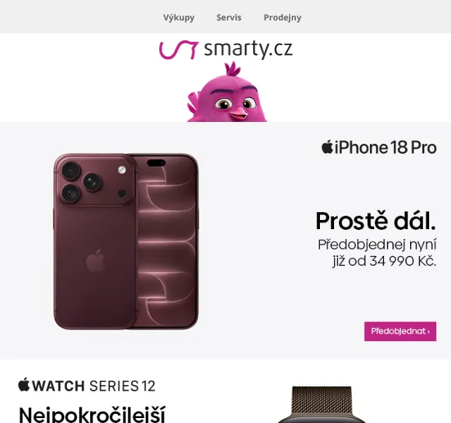 Smarty.cz: Předobjednávky iPhone 18 Pro – září 2026