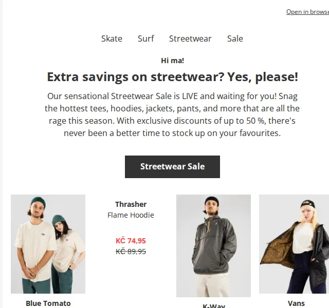 BLUE TOMATO: Streetwear Sale až 50 % – červenec 2026 | Nuslet.cz