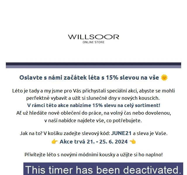 Košile Willsoor: 15% sleva na vše – červenec 2026 | Nuslet.cz