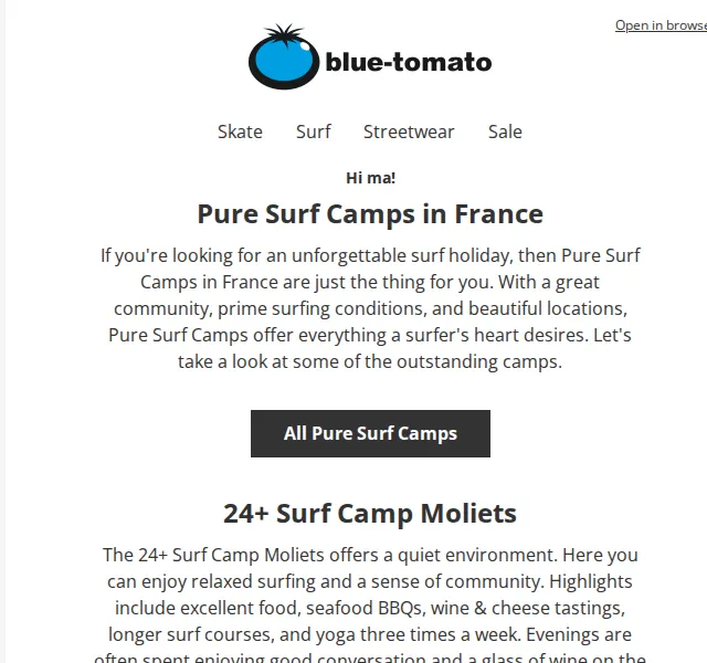 BLUE TOMATO: Pure Surf Camps ve Francii – červenec 2026 | Nuslet.cz
