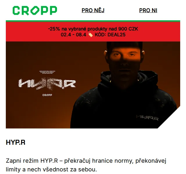 Cropp: -25 % sleva na vybrané kusy – duben 2026 | Nuslet.cz